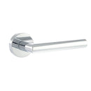 Forme Elle Designer Lever Minimal Round Rose (Latch & Hinges Included) Designer Lever Handle Atlantic Set Polished Chrome