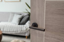 Forme Elle Designer Lever Minimal Round Rose (Latch & Hinges Included) Designer Lever Handle Atlantic
