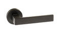 Forme Asti Designer Lever Minimal Round Rose in Matt Black Designer Lever Handle Atlantic