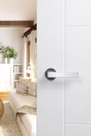 Forme Asti Designer Lever Minimal Round Rose (Latch & Hinges Included) Designer Lever Handle Atlantic