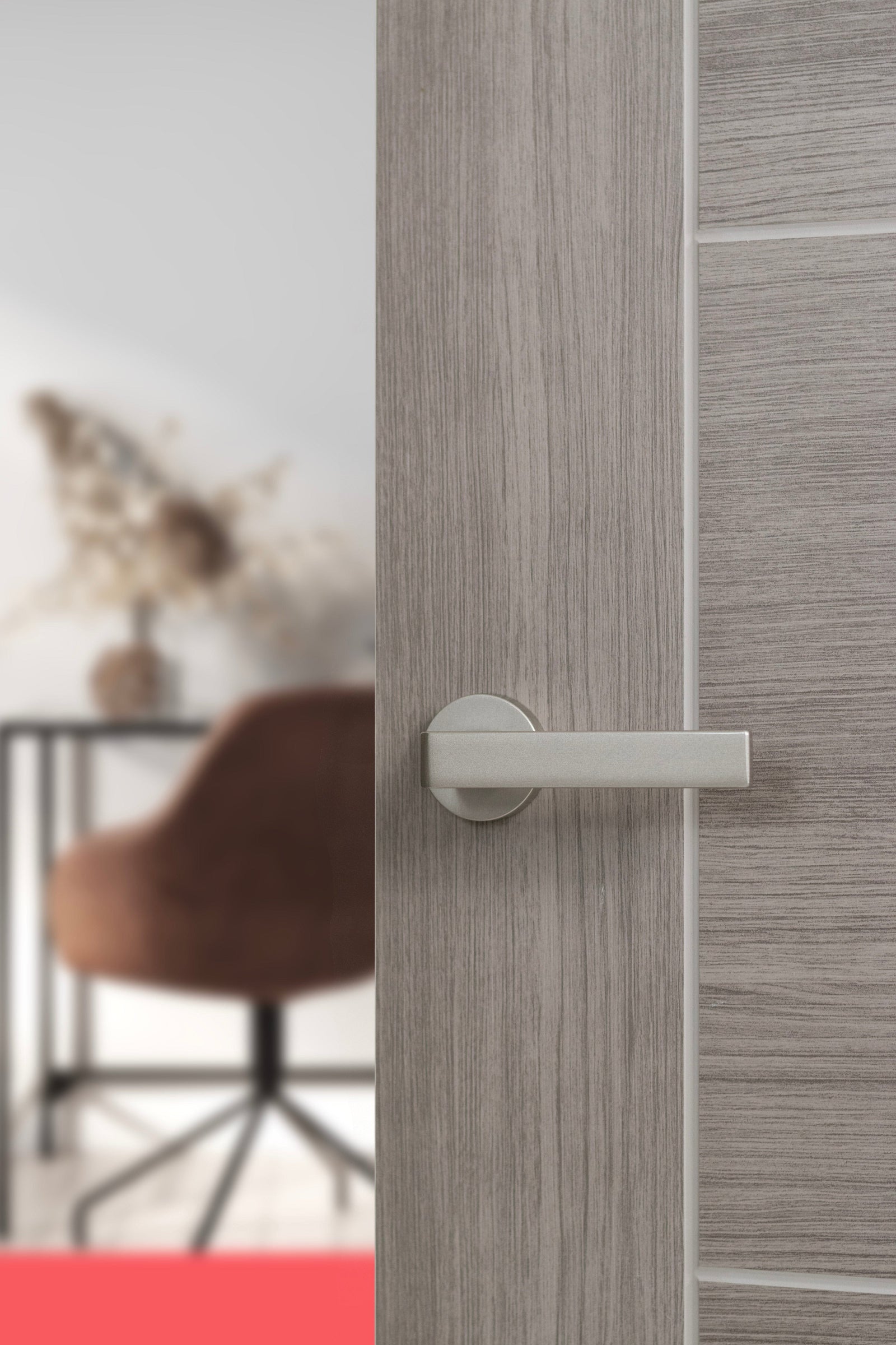 Forme Asti Designer Lever Minimal Round Rose (Latch & Hinges Included) Designer Lever Handle Atlantic