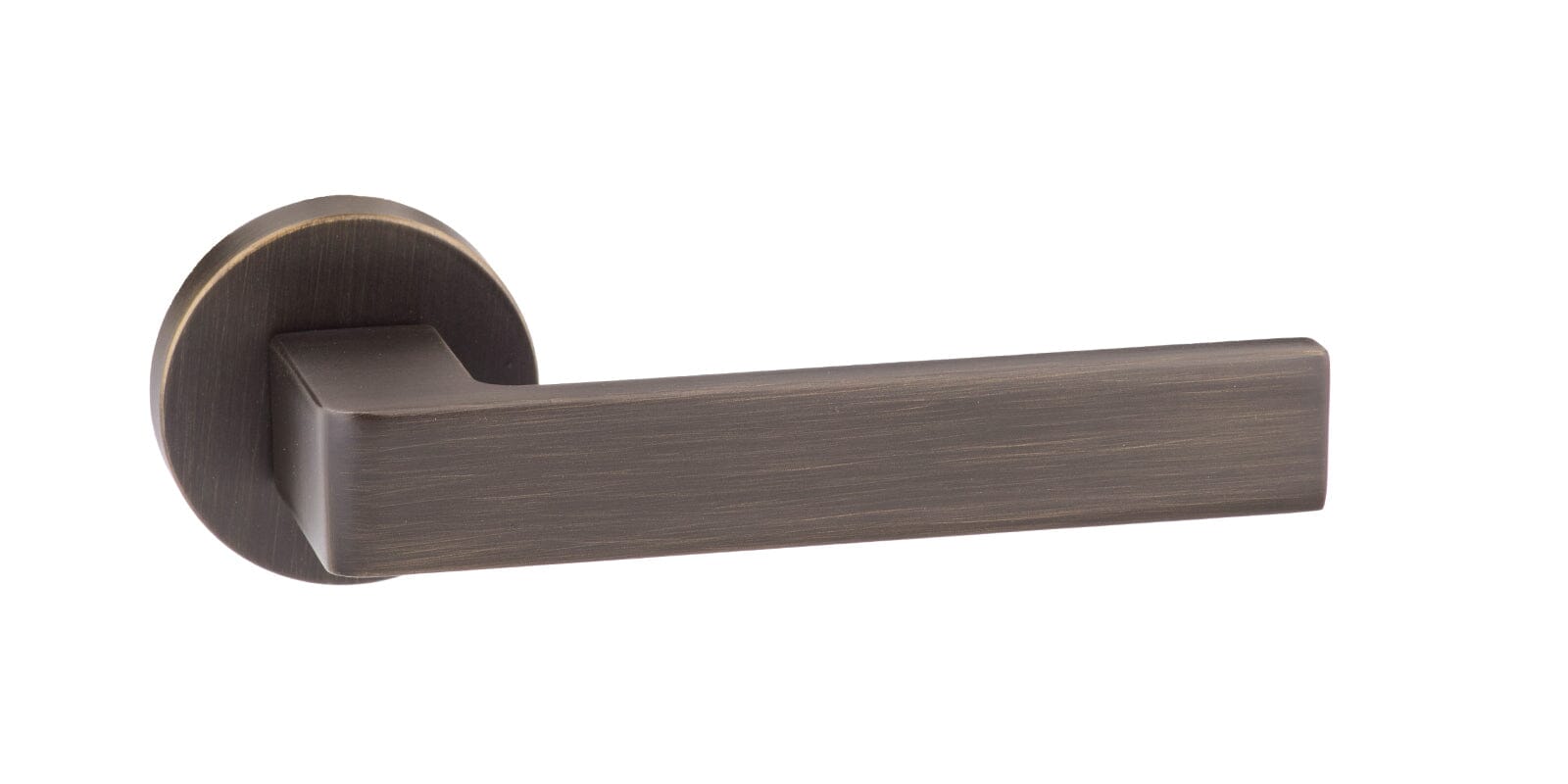 Forme Asti Designer Lever Minimal Round Rose (Latch & Hinges Included) Designer Lever Handle Atlantic Set Urban Bronze