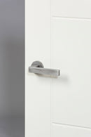 Forme Asti Designer Lever Minimal Round Rose (Latch & Hinges Included) Designer Lever Handle Atlantic