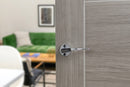Forme Foglia Designer Lever Minimal Round Rose (Latch & Hinges Included) Designer Lever Handle Atlantic