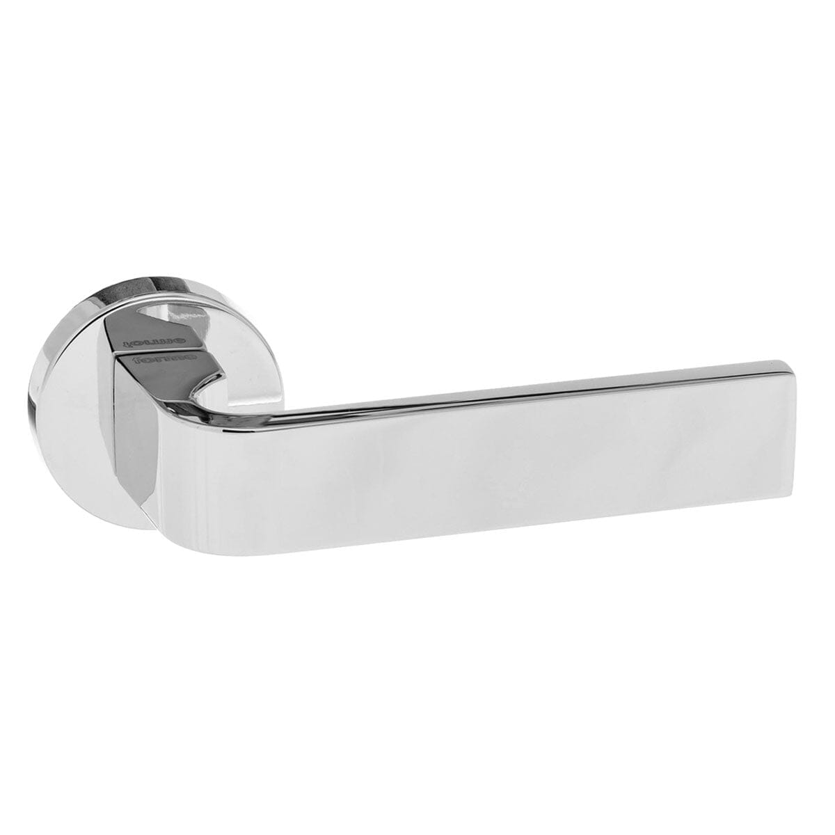 Forme Monza Designer Lever Minimal Round Rose in Polished Chrome Designer Lever Handle Atlantic