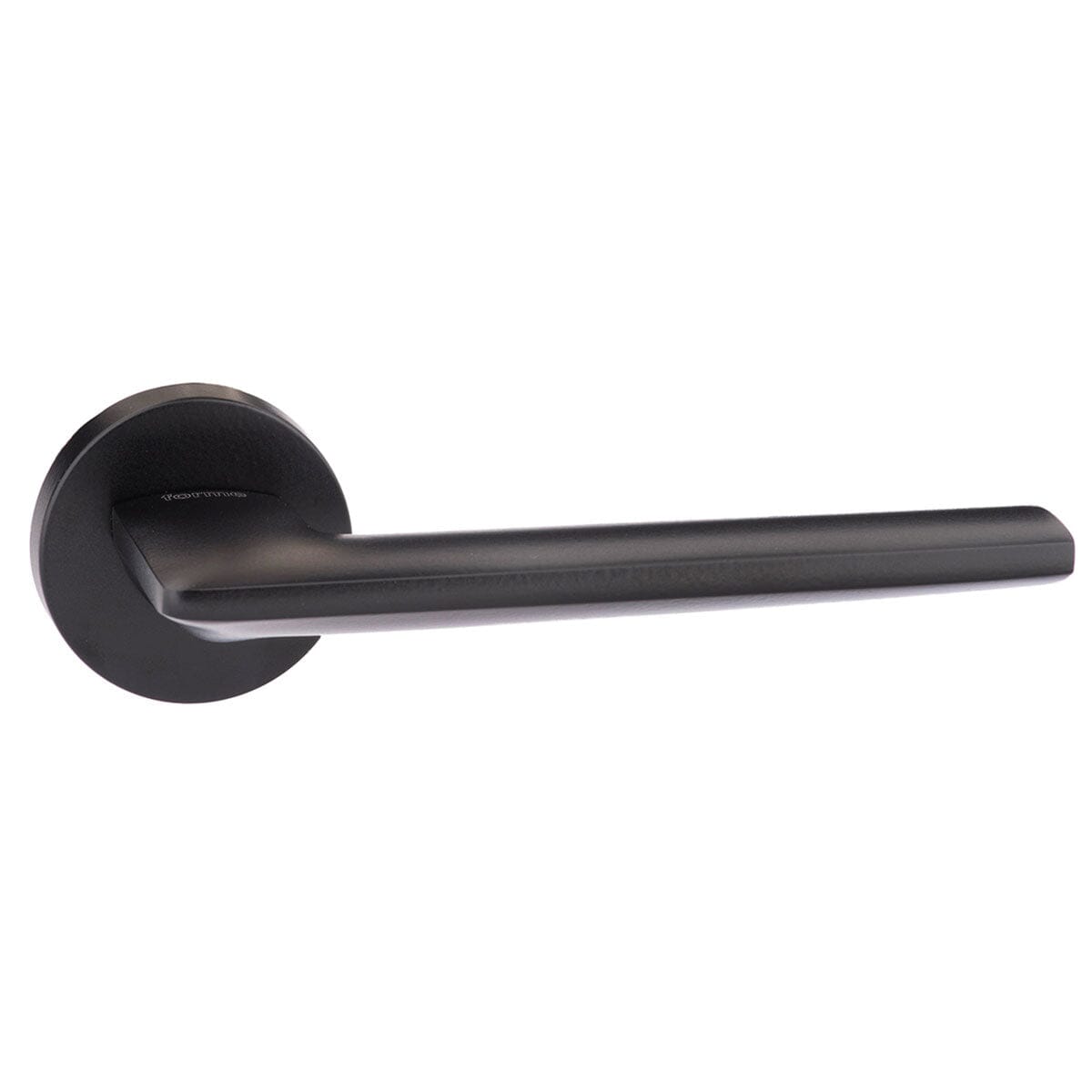 Forme Boston Designer Lever Minimal Round Rose in Matt Black Designer Lever Handle Atlantic