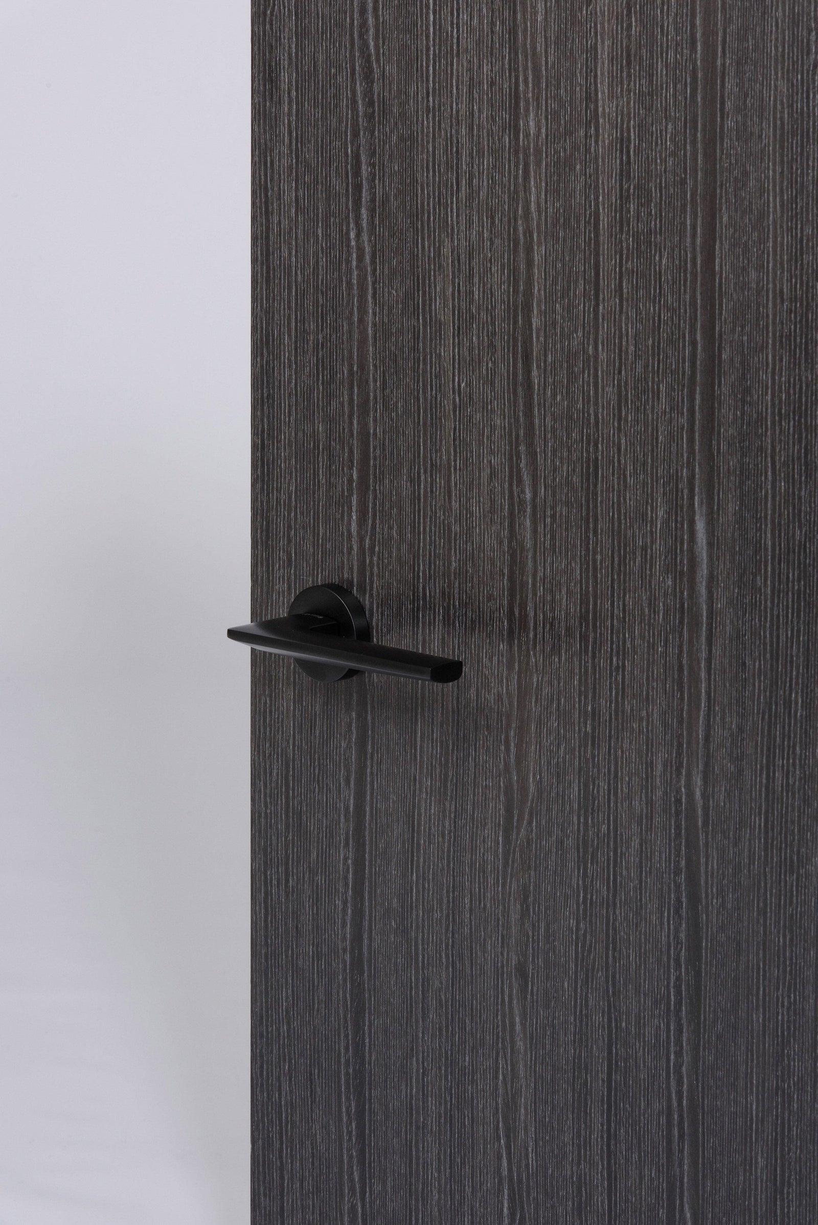 Forme Boston Designer Lever Minimal Round Rose in Matt Black Designer Lever Handle Atlantic