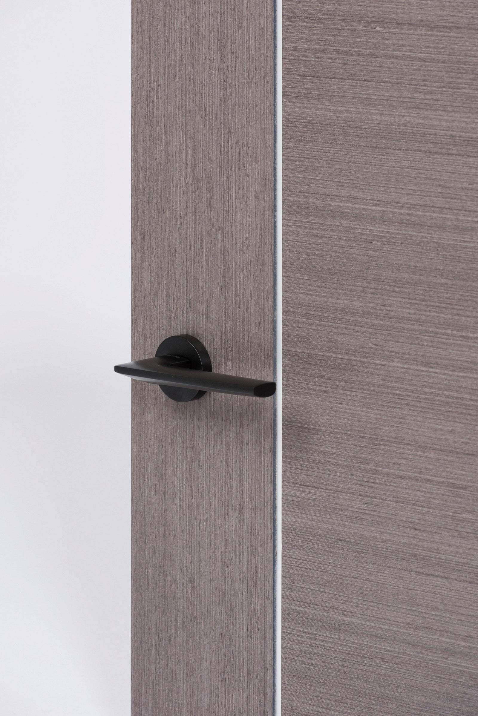Forme Boston Designer Lever Minimal Round Rose in Matt Black Designer Lever Handle Atlantic