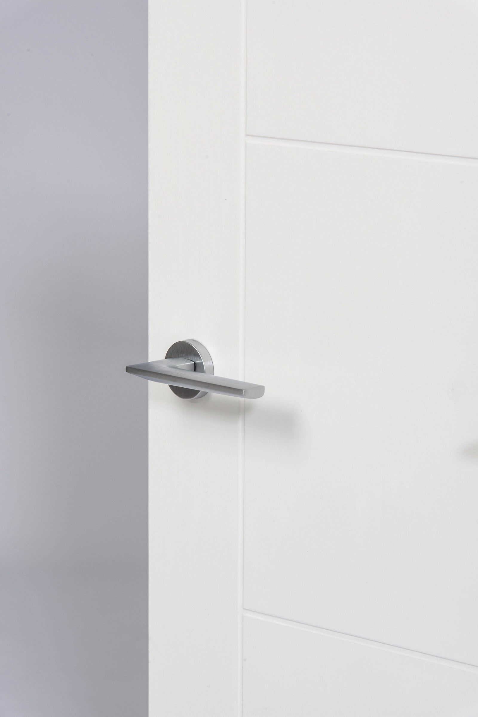 Forme Boston Designer Lever Minimal Round Rose (Latch & Hinges Included) Designer Lever Handle Atlantic