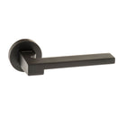 Forme Ginevra Designer Lever Minimal Round Rose in Matt Black Designer Lever Handle Atlantic