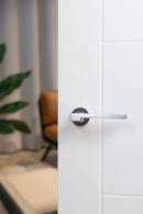 Forme Ginevra Designer Lever Minimal Round Rose (Latch & Hinges Included) Designer Lever Handle Atlantic