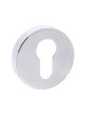 Forme Euro Escutcheon Minimal Round Rose Escutcheon Atlantic Pair Polished Chrome