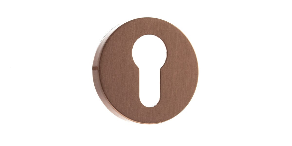 Forme Euro Escutcheon Minimal Round Rose Escutcheon Atlantic Pair Urban Satin Copper