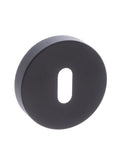 Forme Key Escutcheon Minimal Round Rose in Matt Black Escutcheon Atlantic