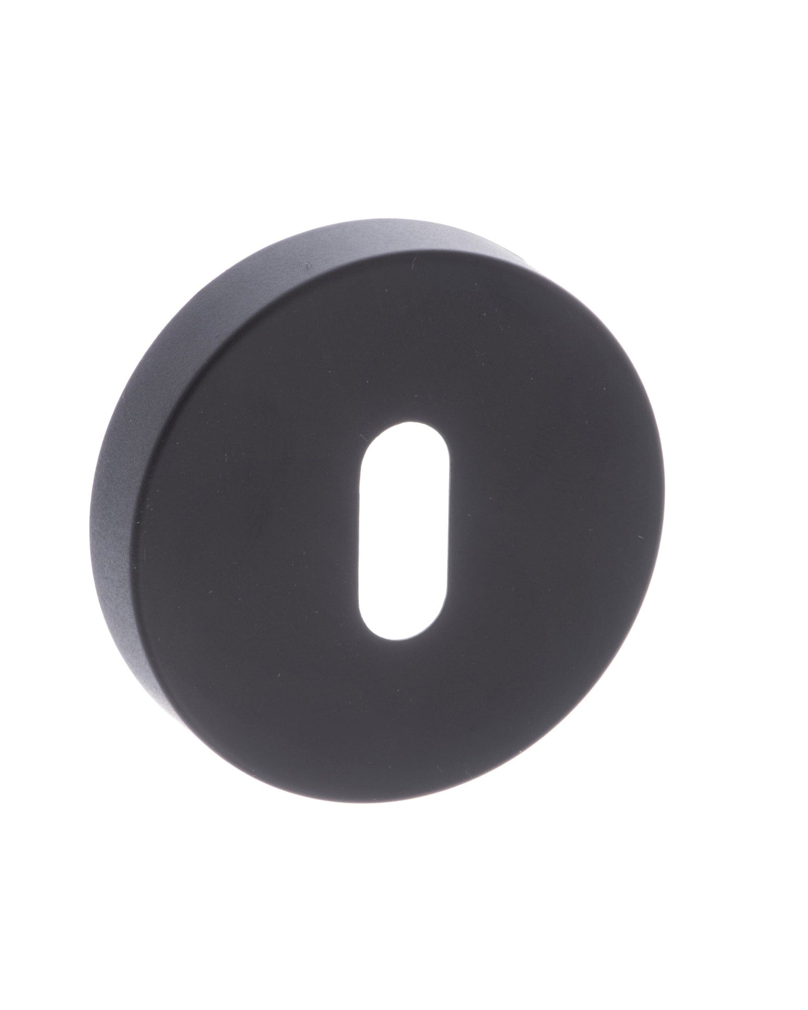 Forme Key Escutcheon Minimal Round Rose in Matt Black Escutcheon Atlantic