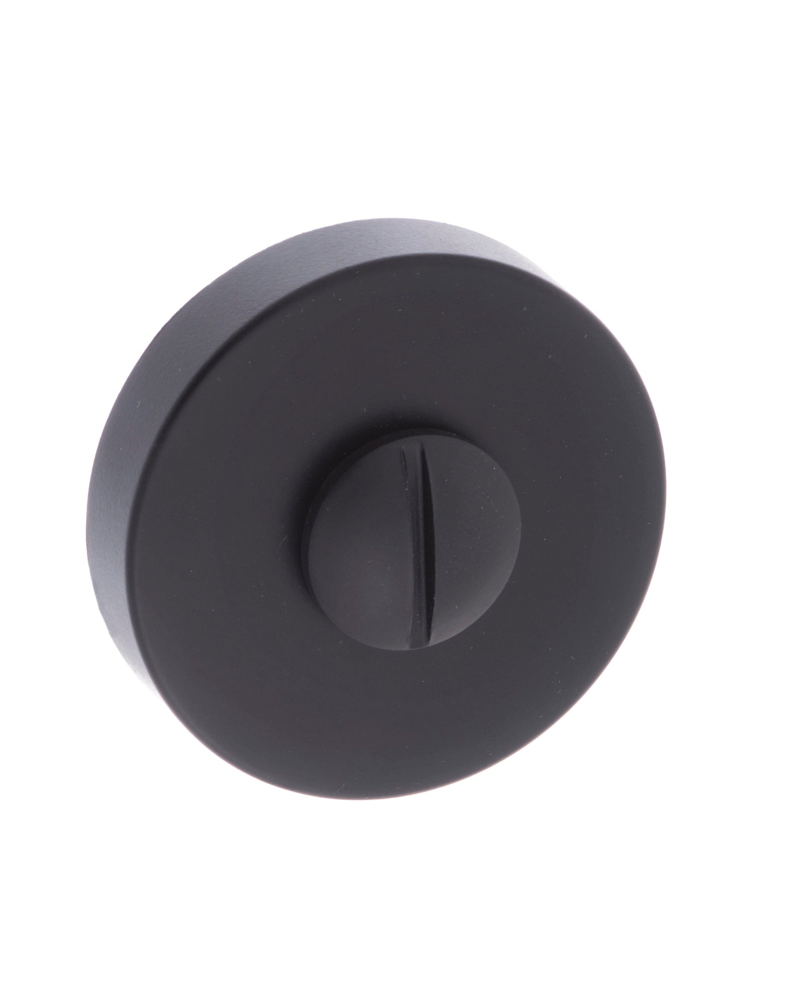 Forme WC Turn and Release Minimal Round Rose in Matt Black Bathroom Lock Atlantic