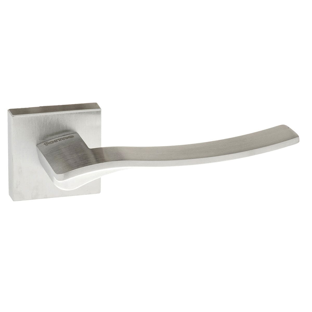 Forme Olimpia Designer Lever Minimal Square Rose in Satin Chrome Designer Lever Handle Atlantic