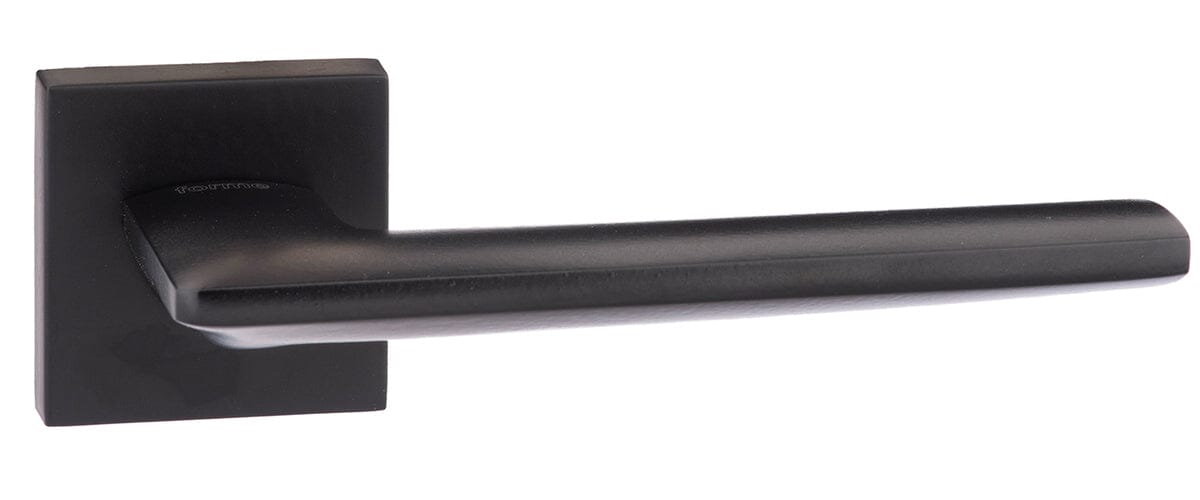 Forme Boston Designer Lever Minimal Square Rose in Matt Black Designer Lever Handle Atlantic