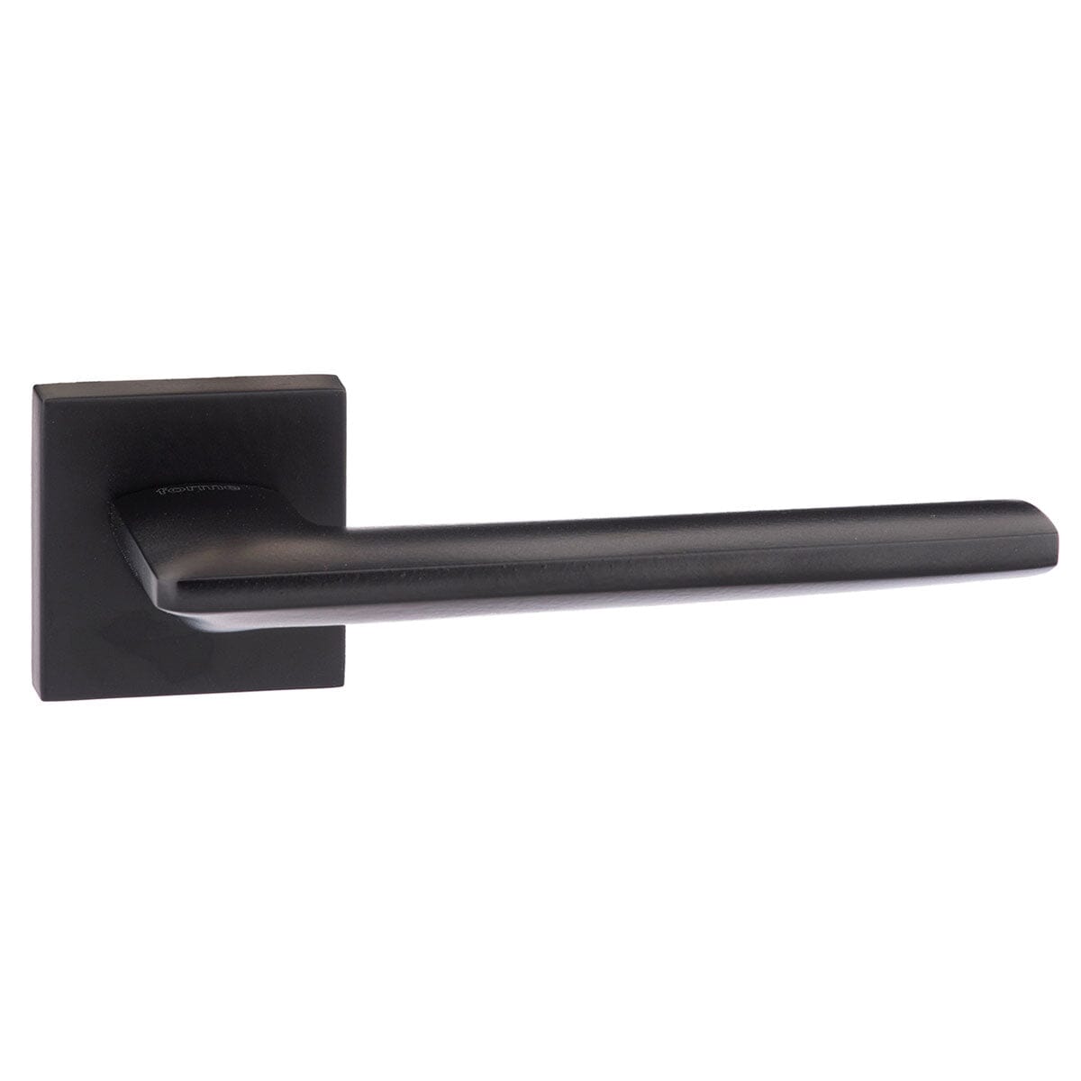 Forme Boston Designer Lever Minimal Square Rose in Matt Black Designer Lever Handle Atlantic