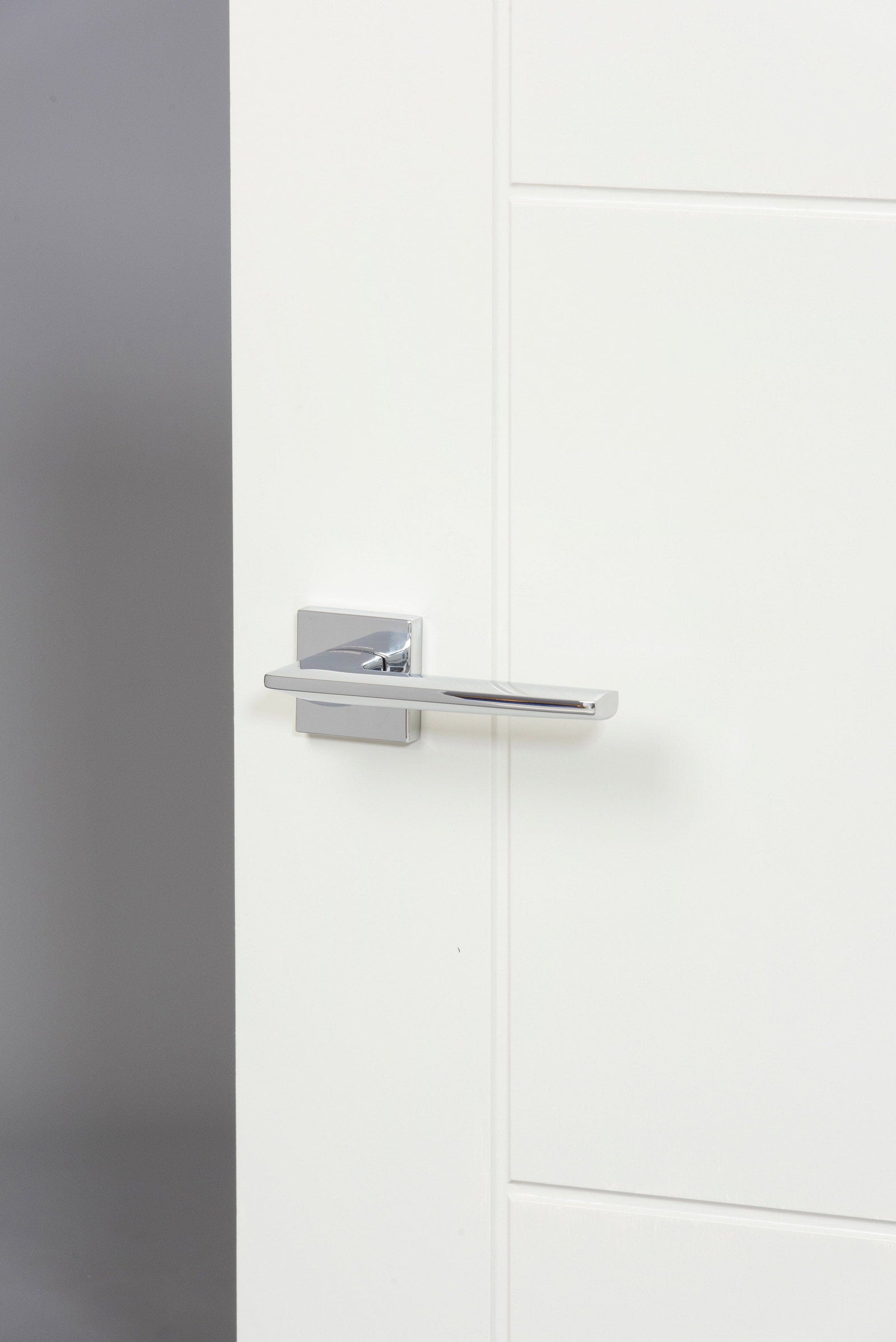 Forme Boston Designer Lever Minimal Square Rose in Matt Black Designer Lever Handle Atlantic