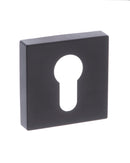 CleanTouch Anti-Bac Euro Escutcheon Minimal Square Rose in Matt Black Escutcheon Atlantic