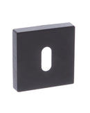CleanTouch Anti-Bac Key Escutcheon Minimal Square Rose in Matt Black Escutcheon Atlantic