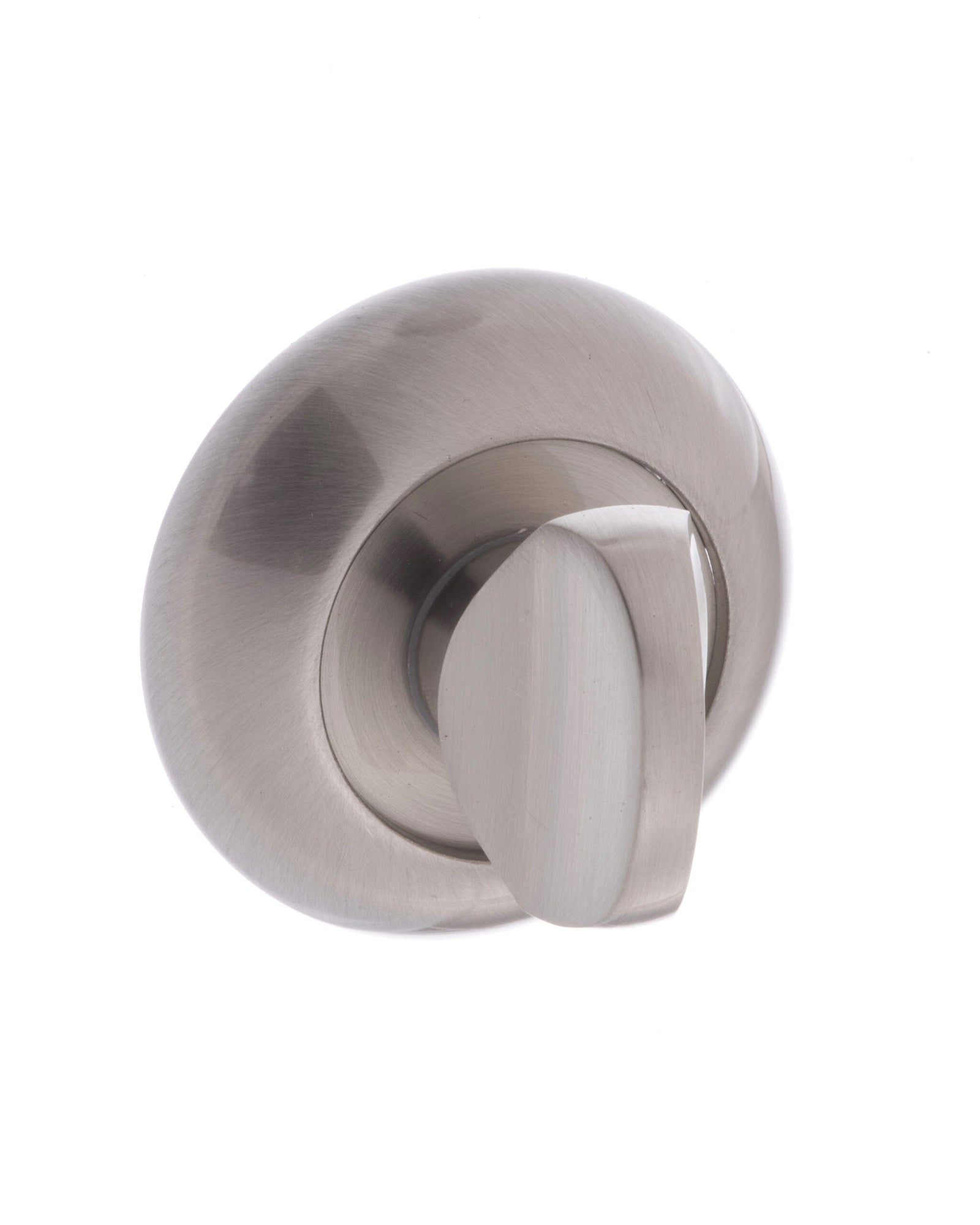 Mediterranean WC Turn and Release Round "C" Rose in Satin Nickel Bathroom Lock Atlantic