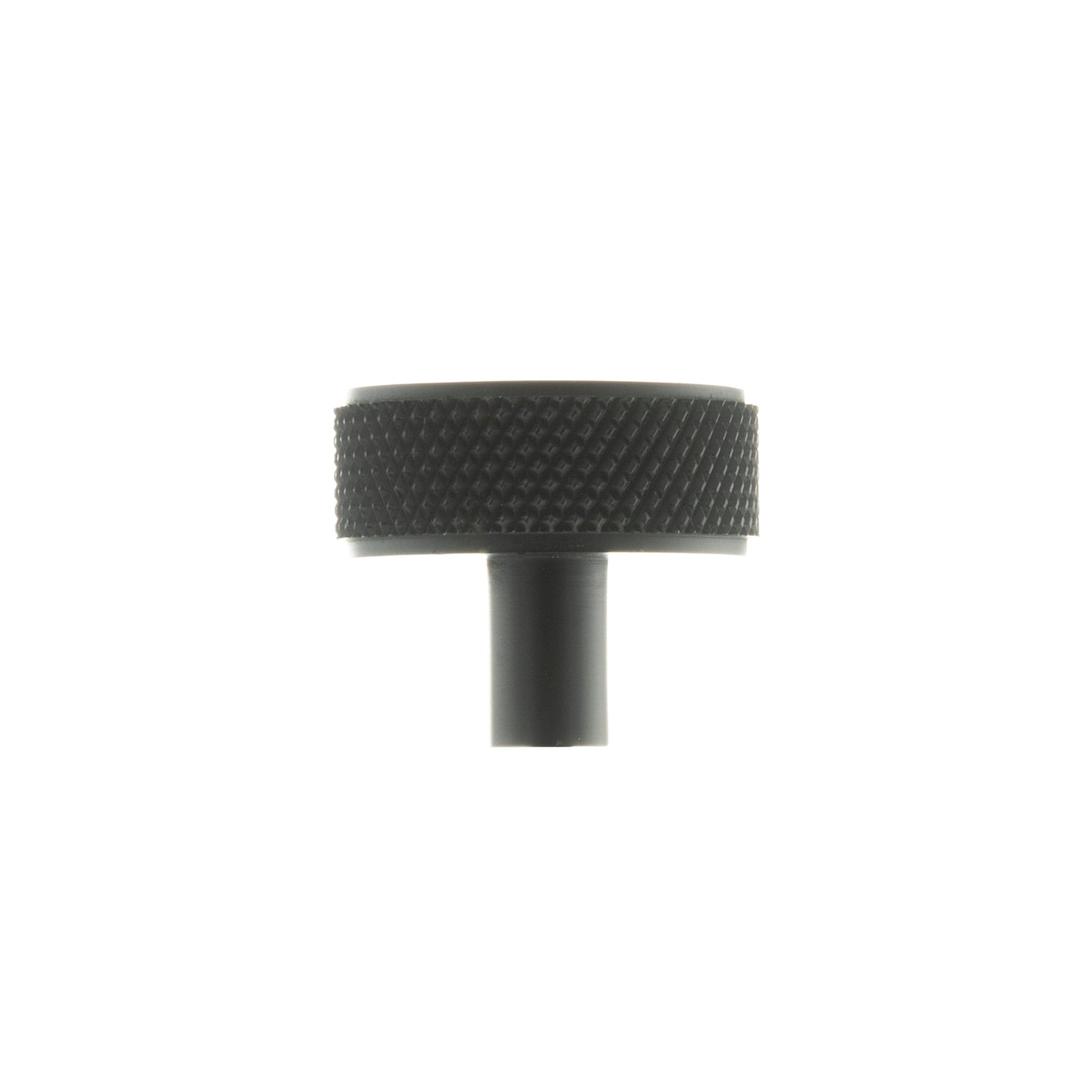 Millhouse Brass Hargreaves Disc Knurled Cabinet Knob Concealed Fix Cupboard Knob Atlantic Each Matt Black
