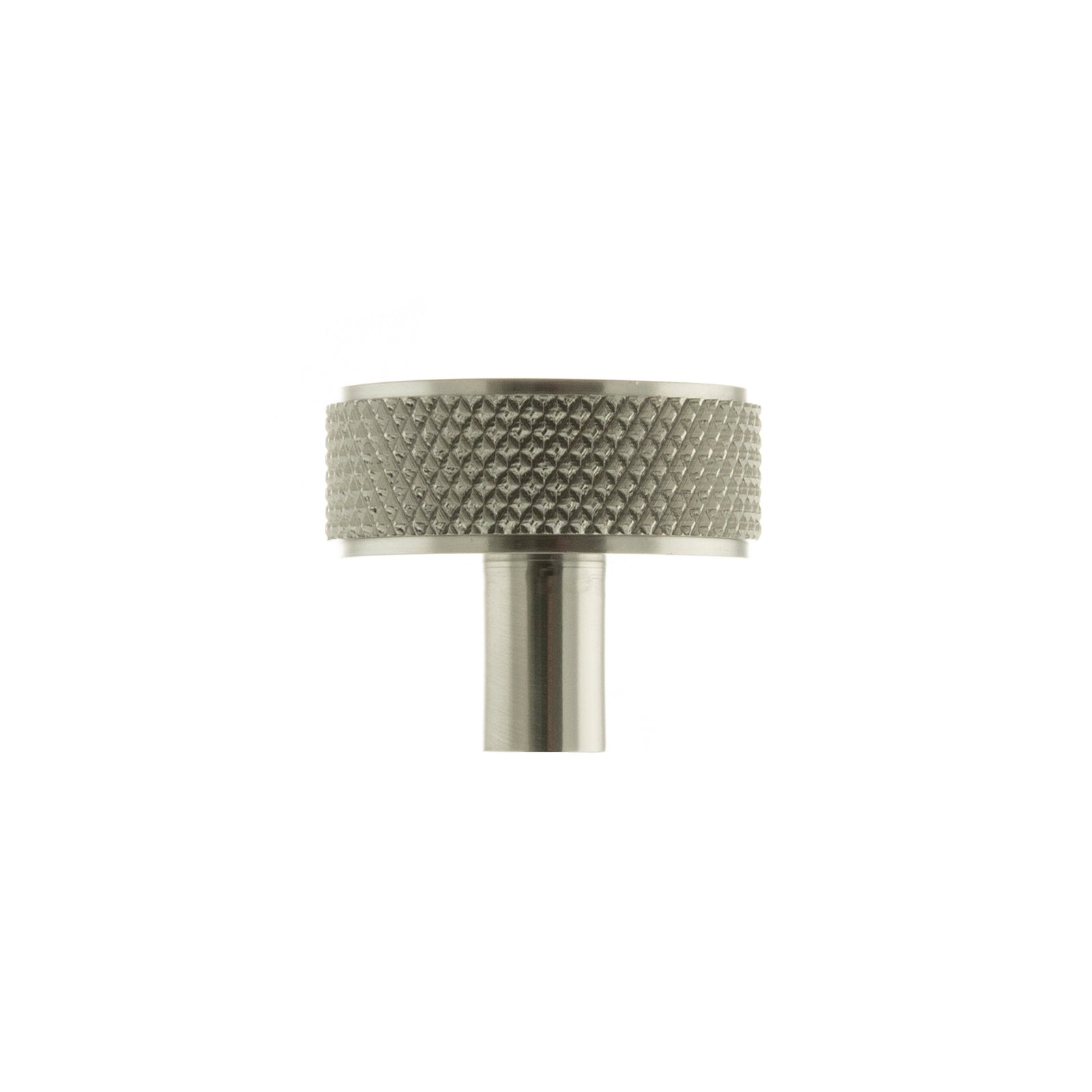 Millhouse Brass Hargreaves Disc Knurled Cabinet Knob Concealed Fix Cupboard Knob Atlantic Each Satin Nickel