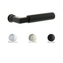 Millhouse Brass Cartwright Lever Door Handle on Concealed Round Rose in Satin Nickel 10 x 5 x 10cm in Satin Nickel Designer Lever Handle Atlantic