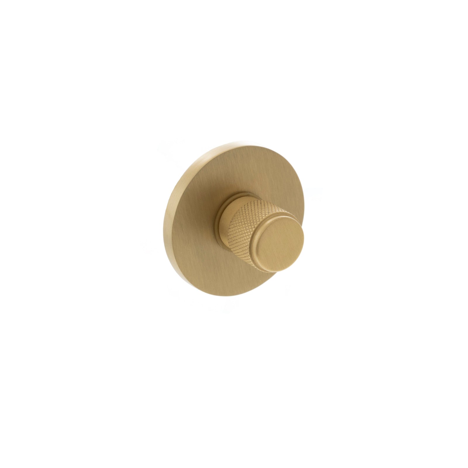 Millhouse Brass Knurled WC Turn and Release 5mm Slimline Round Rose Bathroom Lock Atlantic Each Satin Brass
