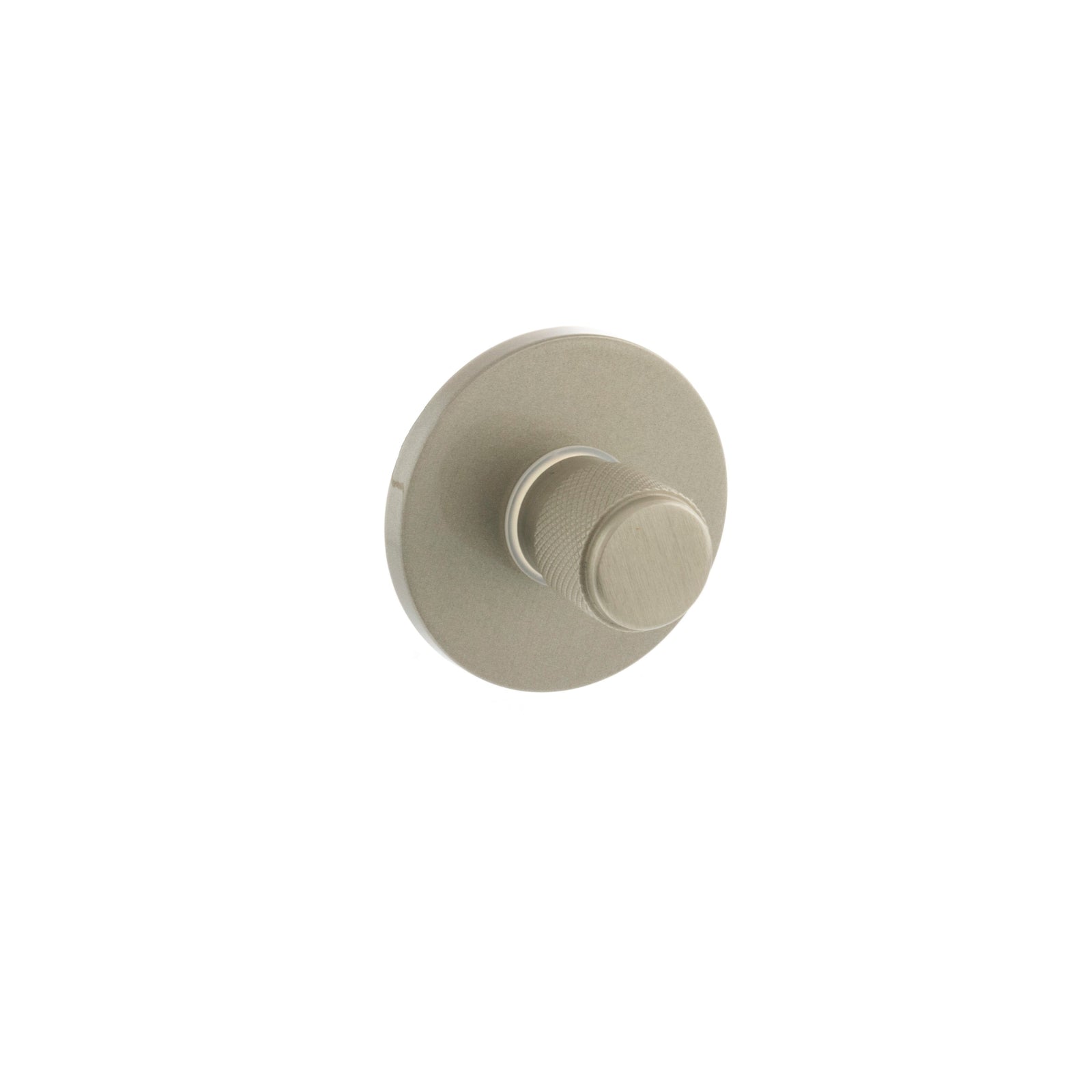Millhouse Brass Knurled WC Turn and Release 5mm Slimline Round Rose Bathroom Lock Atlantic Each Satin Nickel