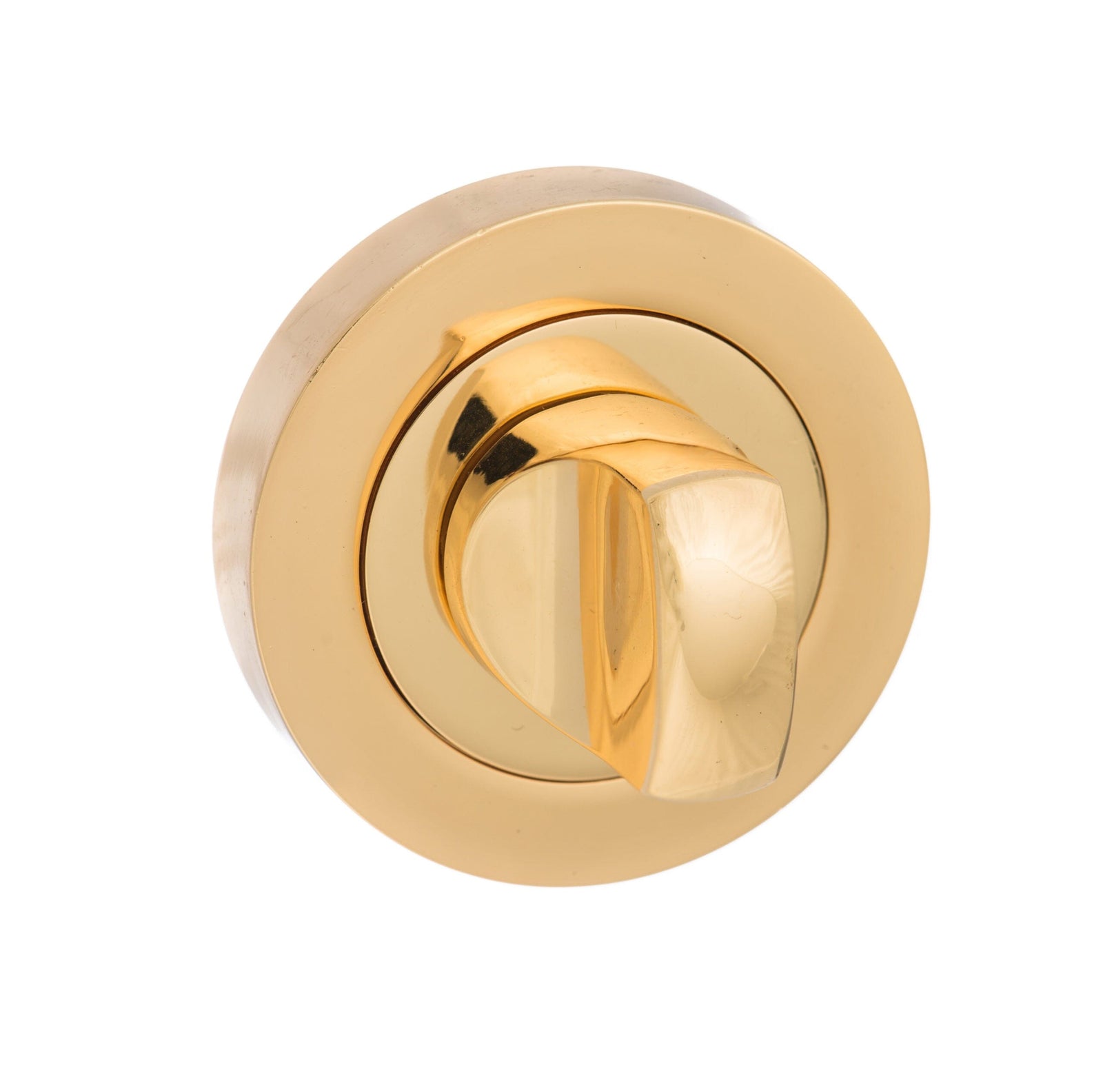 Mediterranean WC Turn and Release Round Rose in Polished Brass Bathroom Lock Atlantic
