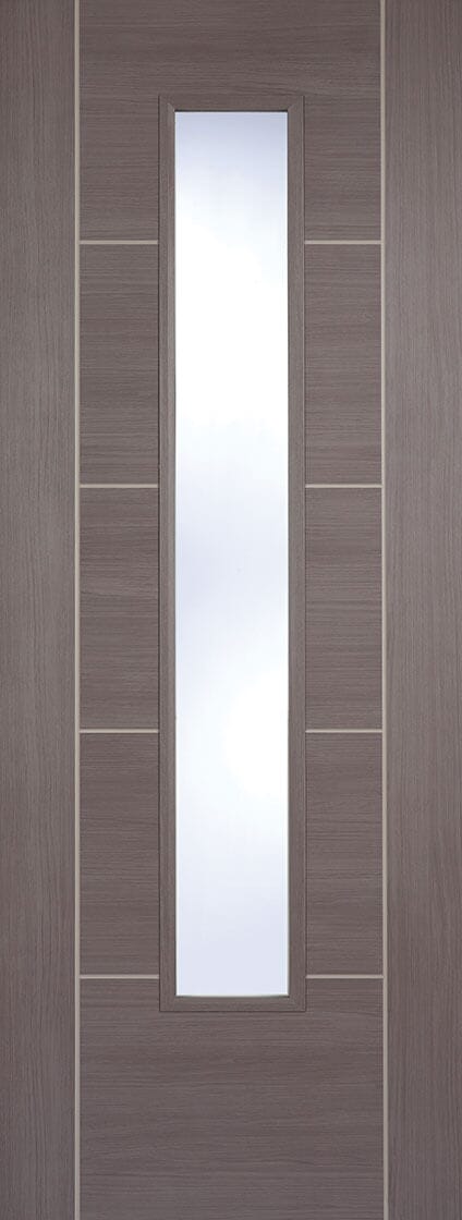 Medium Grey Laminated Vancouver Glazed Pre-Finished Internal Door Internal Door LPD Doors