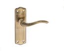 Old English Warwick Latch Lever Backplate in Antique Brass Lever on Backplate Atlantic