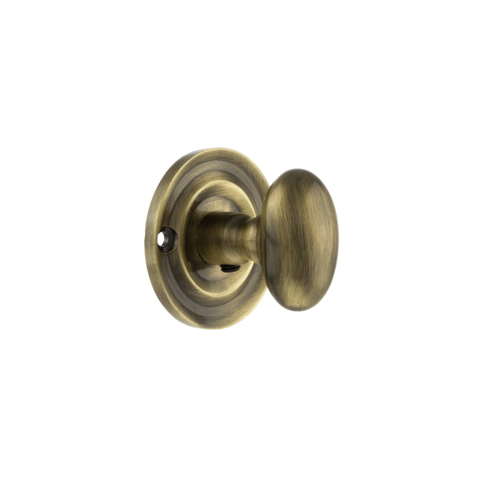 Old English Solid Brass Oval WC Turn and Release in Antique Brass Bathroom Lock Atlantic