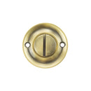 Old English Solid Brass Oval WC Turn and Release in Antique Brass Bathroom Lock Atlantic