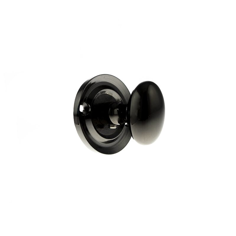 Old English Solid Brass Oval WC Turn and Release Bathroom Lock Atlantic Each Black Nickel