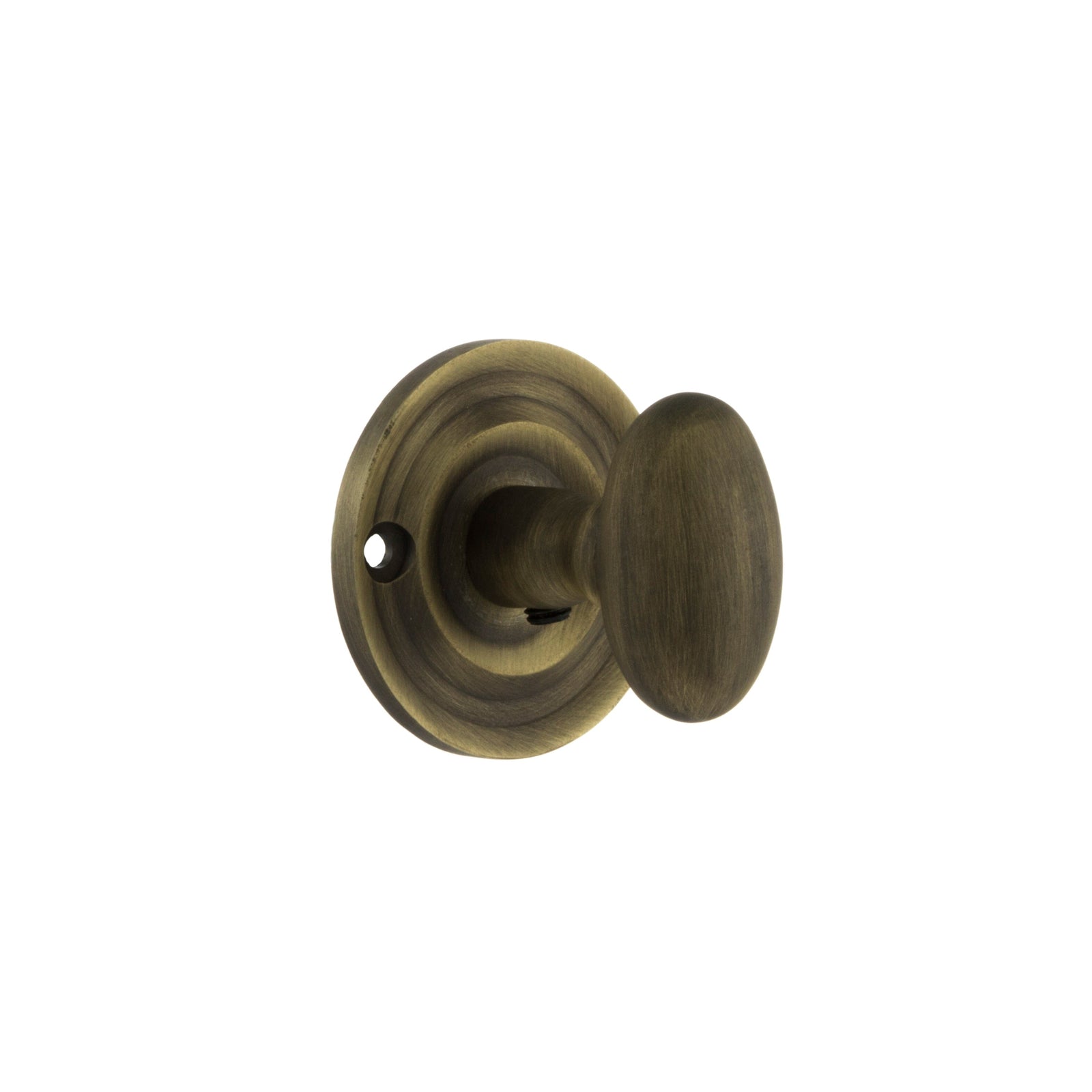 Old English Solid Brass Oval WC Turn and Release Bathroom Lock Atlantic Each Matt Antique Brass