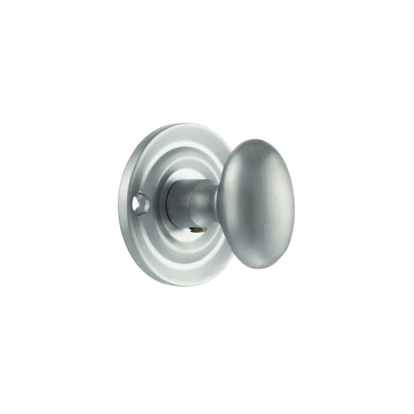 Old English Solid Brass Oval WC Turn and Release Bathroom Lock Atlantic Each Satin Chrome