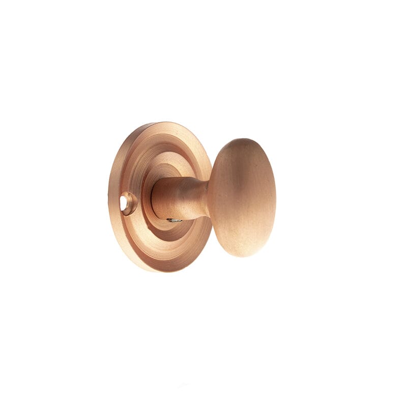 Old English Solid Brass Oval WC Turn and Release Bathroom Lock Atlantic Each Urban Satin Copper