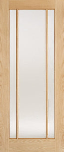 Oak Lincoln Glazed 3 Light Clear Glass Unfinished Internal Door Internal Door LPD Doors