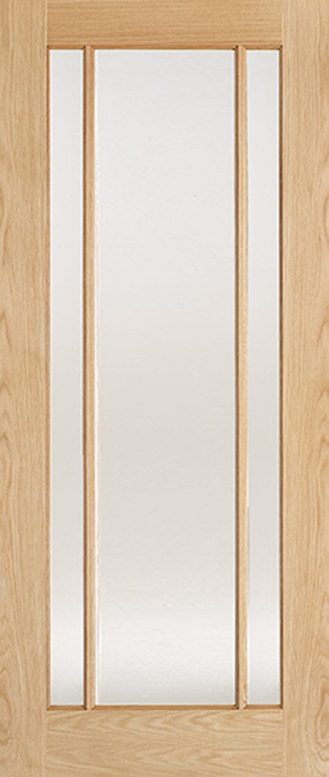 Oak Lincoln Glazed 3 Light Clear Glass Unfinished Internal Door Internal Door LPD Doors