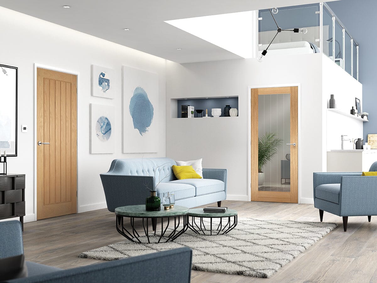 Oak Mexicano Pattern 10 Glazed Unfinished Internal Door Internal Door LPD Doors