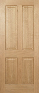 Oak Regency 4 Panel Unfinished Internal Fire Door FD30 Internal Fire Door LPD Doors