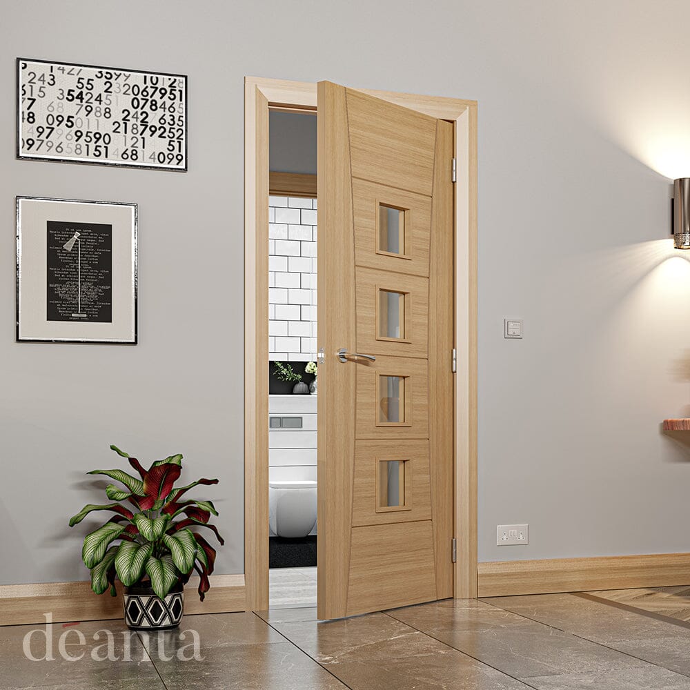 Pamplona Prefinished Oak Glazed Internal Door Internal Door Deanta