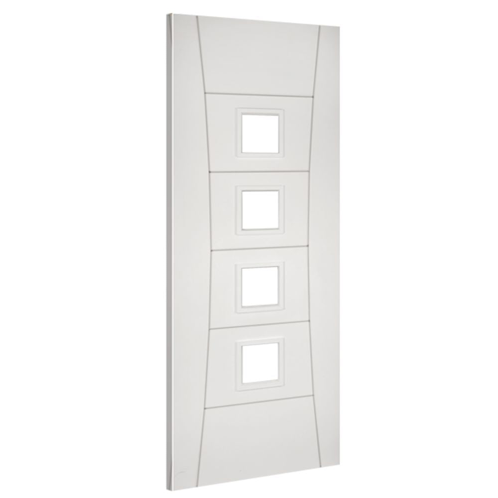 Pamplona White Primed Glazed Internal Door Internal Door Deanta