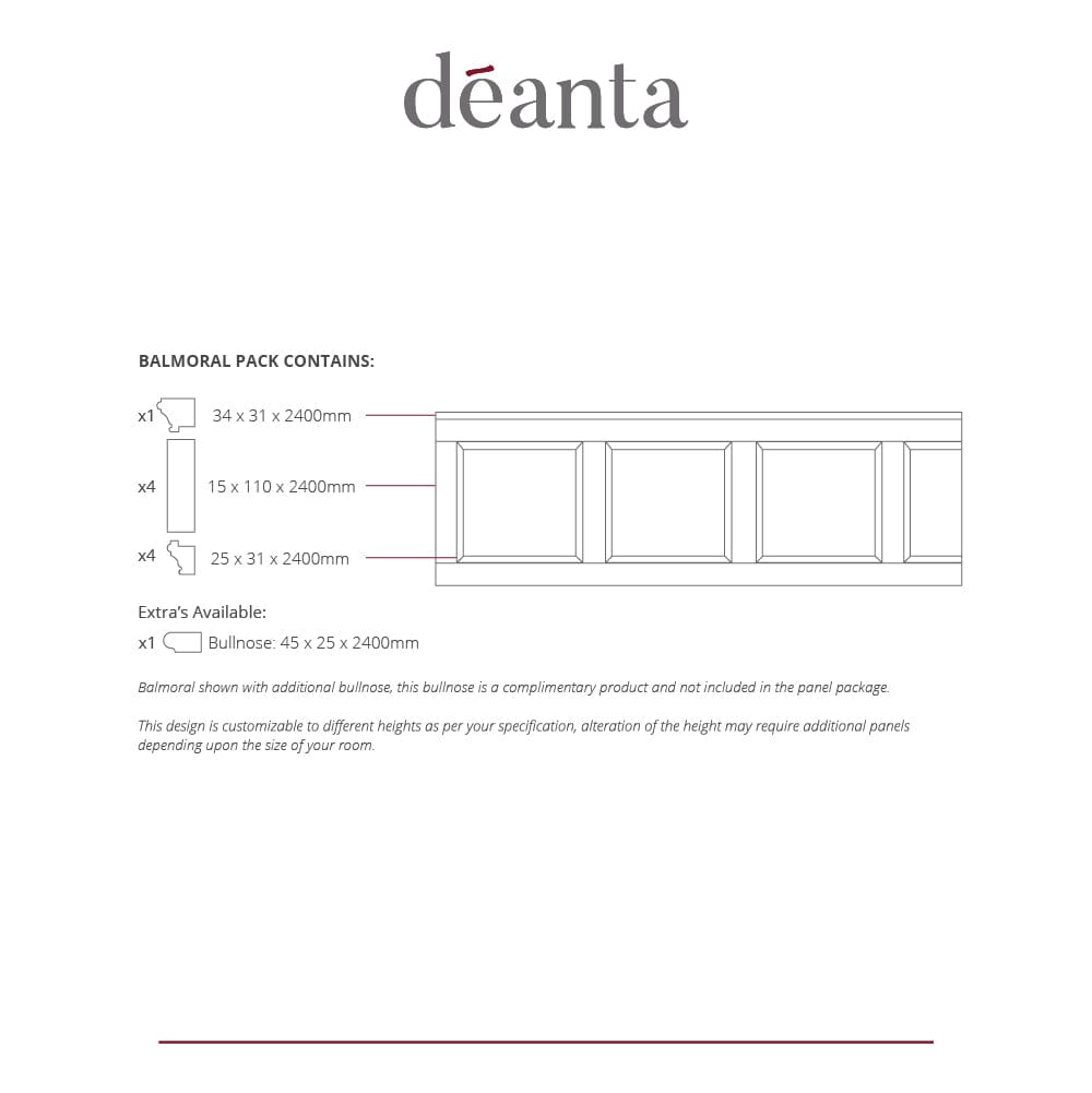 Balmoral White Primed Wall Panelling Wall Panelling Deanta