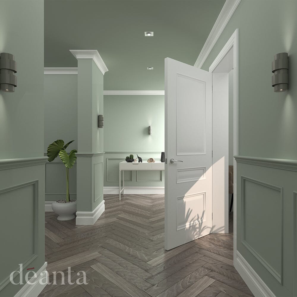 White Primed Bullnose Moulding Wall Panelling Deanta