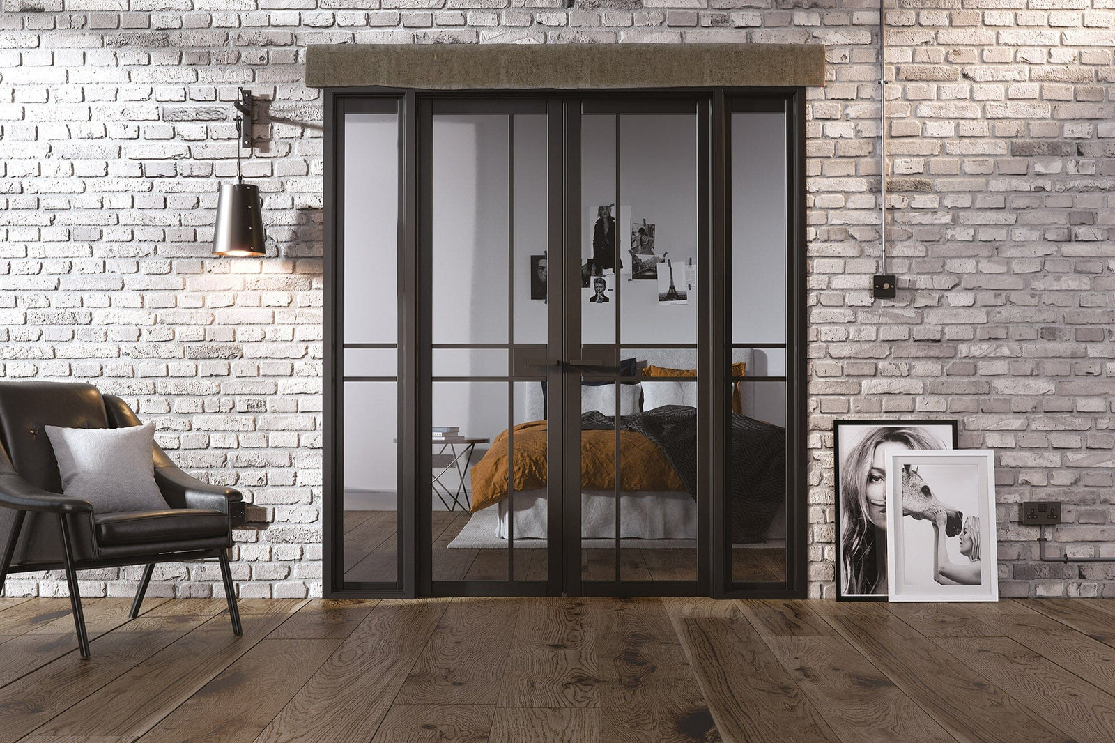 Black Greenwich W6 Room Divider Room Divider LPD Doors